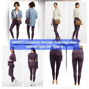 BNWTT Lululemon Wunder Train High-Rise Ribbed Tight 28" Size 4